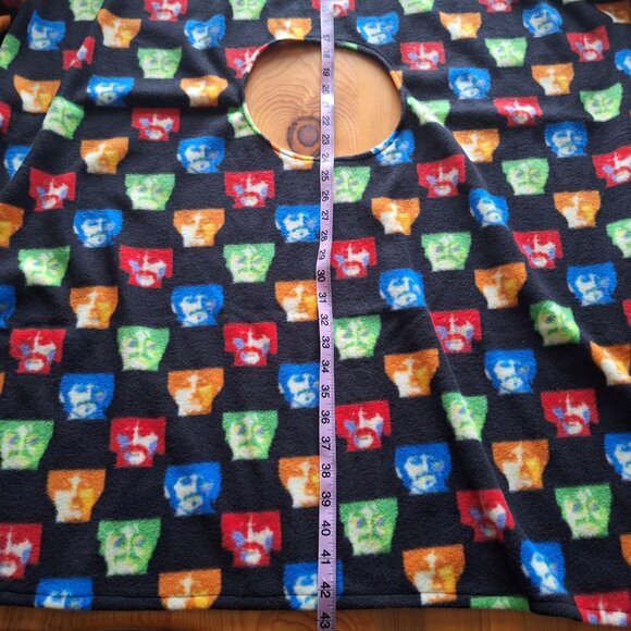 Handmade Beatles Fleece Poncho Retro Pop Art Colorful Medium One Size - Picture 5 of 9
